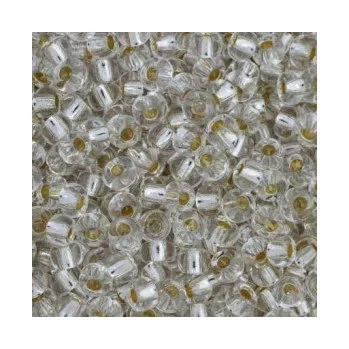 Dětské navlékací korálky Rokajl Preciosa 1. jakost 8/0 stříbrný průtah č. 002