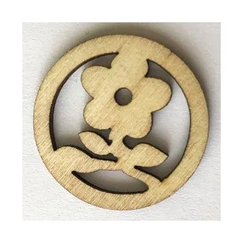 Dětské navlékací korálky Dřevěný výřez květina v kruhu 30x30mm