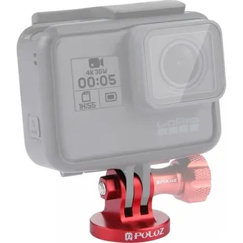 Puluz adaptér se závitem 1/4 pro uchycení stativu pro GoPro - červený