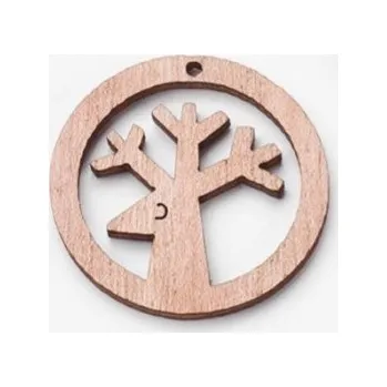 Vánoční dekorace Dřevěný výřez sob 3 parohy 30x30mm