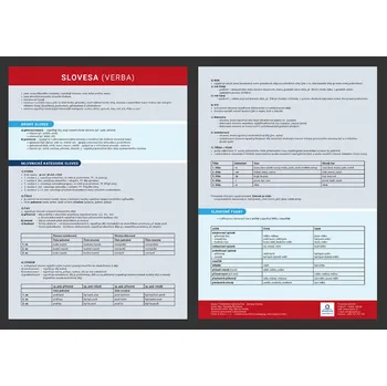 výuková tabulka Přehledová tabulka učiva: Slovesa - Veronika Štroblová (2020, lamino) 