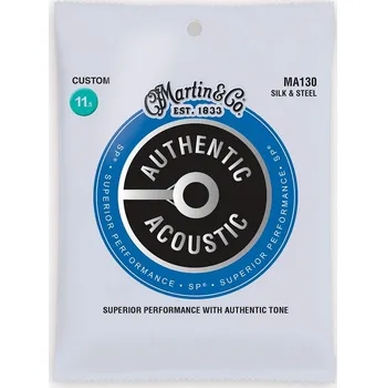 Příslušenství pro strunný nástroj Martin MA 130 MARTIN Authentic SP Silk & Steel Custom struny na kytaru