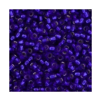 Dětské navlékací korálky Rokajl 8/0 tmavě modrá s průtahem