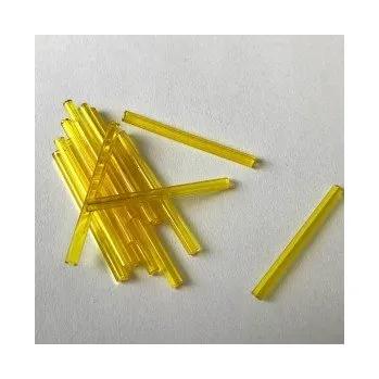 Dětské navlékací korálky Preciosa tyčinky žluté rovné 30 mm