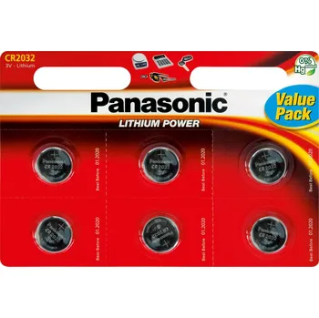 Panasonic CR-2032 6BP Lithium 6 ks