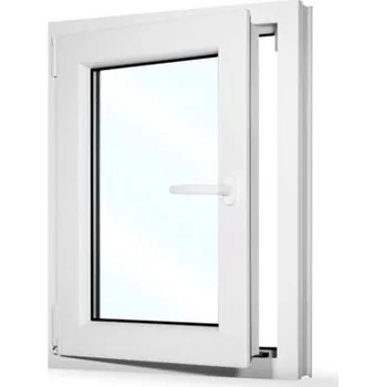 Okno Plastové okno 65x80 cm (650x800 mm) | Bílé | Otevíravé i sklopné | Levé | 6 komor | 80 mm