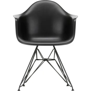 Jídelní židle Eames Plastic Armchair DAR černě lakovaná černá černé na tvrdou podlahu