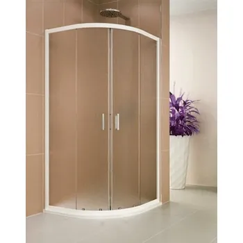 ROSS Sprchový čtvrtkruhový kout LIFE White 90 s vaničkou z litého mramoru grape bezpečnostní sklo