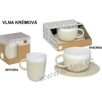 Easy Life WOOL COLLECTION šálek a podšálek krémová pletená vlna 300ml