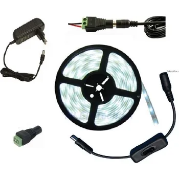 LED páska Light LED pásek 3528 60LED/m IP20 4.8W/m čistá bílá, 4m, komplet (LED pásek 4 metry SMD 3528 20W komplet)