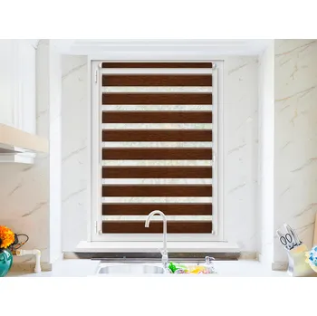 Roleta FEXI Zatemňovací Roleta Den a noc, Nature mahagon, A 015 v POLO kazetě, 150x30 cm