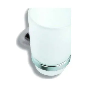 Držák na kartáček NOVASERVIS Držák kartáčků a pasty sklo Metalia 3 chrom