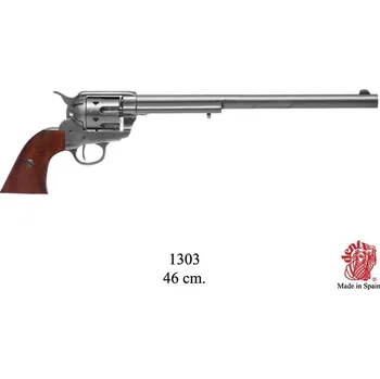 Replika zbraně Denix | Dvanáctipalcový Revolver Peacemaker USA 1873, stříbrný