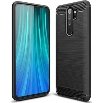 Pouzdro na mobilní telefon Ochranný silikonový obal karbon pro Xiaomi Redmi Note 8 Pro - černý