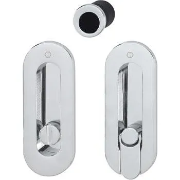 Dveřní kování HOPPE mušle pro posuvné dveře - set M472, zakryté šrouby, WC, chrom