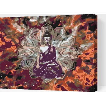 Malování podle čísel - Buddha Velikost: 40x50cm, Rámování: Pouze srolované plátno