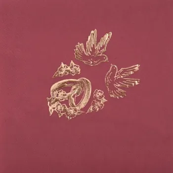 Papírový ubrousek Ubrousky svatební bordó, 33x33cm, 3-vrstvé