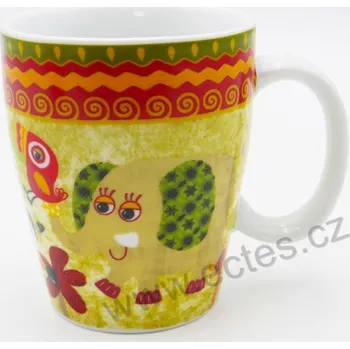ChaCult ZVÍŘÁTKA porcelánový hrnek s africkými zvířátky: slon, lev a zebra 250ml