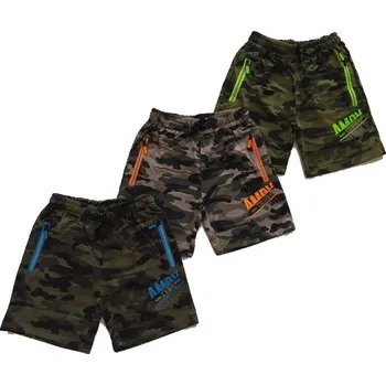 Chlapecké oblečení KUGO CHLAPECKÉ KRAŤASY "COMMAND" Barva: khaki/modré detaily, Velikost: 140