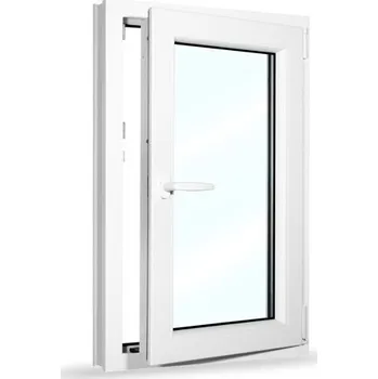 Okno Plastové okno 65x100 cm (650x1000 mm) | Bílé | Otevíravé i sklopné | Pravé | 6 komor | 80 mm
