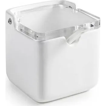 Dóza na potraviny Ibili keramická dóza na sůl se lžičkou plastové víčko bílá