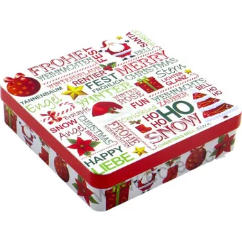 Dóza na potraviny HOHOHO 7424 vánoční nápisy, červené lemování