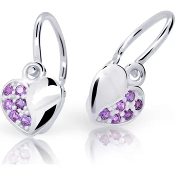 Náušnice Cutie Jewellery Náušnice pro miminko C2160B-Ametyst