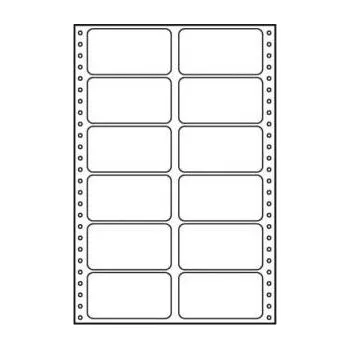 Samolepící etiketa Tabelační etikety 89 x 48.8 mm, A4, dvouřadé, bílé, 12 etiket, baleno po 25 ks, pro jehličkové tiskárny