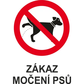 Zákaz močení psů UV tisk plast 3mm 400 x 300 mm