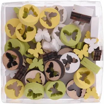 Dekorace Motýl mix barev, dřevo 2cm