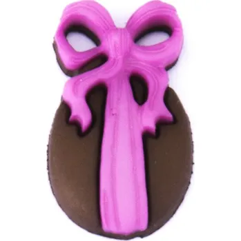 Knoflík Pro Háčkování Knoflík exclusive Perníkové vajíčko s růžovou mašličkou