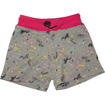 Dívčí kraťasy Dívčí kraťasy s jednorožcem v pase na gumičku šedé. 98