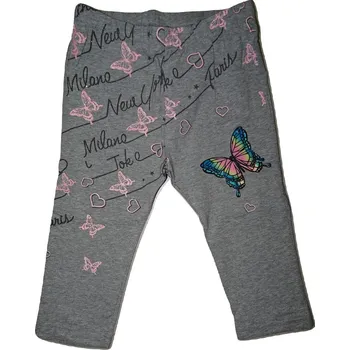 Dívčí 3/4 šedé legíny s Paris motýlem. 116