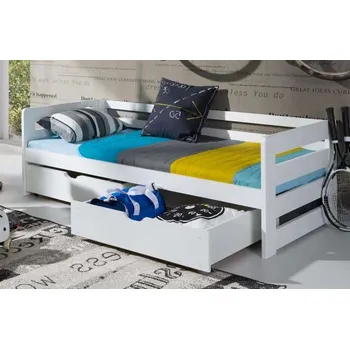 Dětská postel Dětská postel z masivu borovice EGO se šuplíky - 200x90 cm - bílá