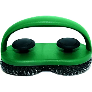 Big Green Egg DVOJITÝ ČISTIČ ROŠTU S NEREZOVOU DRÁTĚNKOU Velikost: Dvojitý čistič roštu