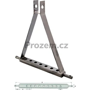 Tažné zařízení Tažná lišta Kat.2 pro tříbodový závěs (7 otvorů)