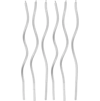 Narozeninové svíčky tvarované - stříbrné 6ks