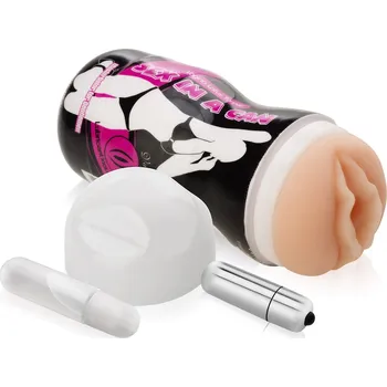 VIBRUJÍCÍ MASTURBÁTOR - S FUNKCÍ SÁNÍ - ŠŤAVNATÁ VAGÍNA V TUBĚ + GEL