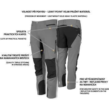 Dámské kalhoty PROM FOBOS streč kalhoty PAS šedé 0635130020 - 46