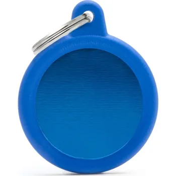 psí známka MY FAMILY BLUE CIRCLE ALU BLUE RUBBER