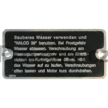 Chladič motoru Štítek chladiče - 1