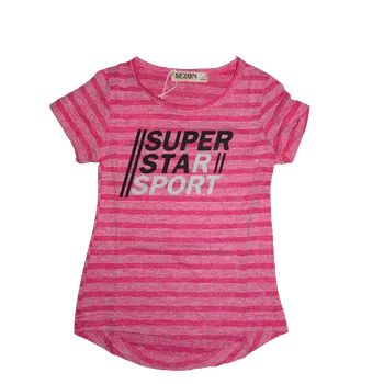 Dívčí tričko Dívčí růžové sportovní tričko Super star sport. 104 - 110