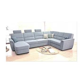 Sedací souprava Sedací souprava SAMANTA LUX DUK-3SRmH-VROH-2UB+3x záhlavník PW 11 světle šedá