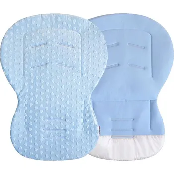 Emitex Unipodložka MOBY Minky, sv. modrá srdíčka/bavlna sv. modrá