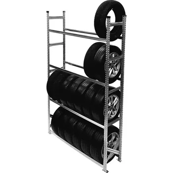 Uskladnění pneumatiky Wexta Regál na pneumatiky s ráfkem, 2500x1500x400 mm, 4 police, základní