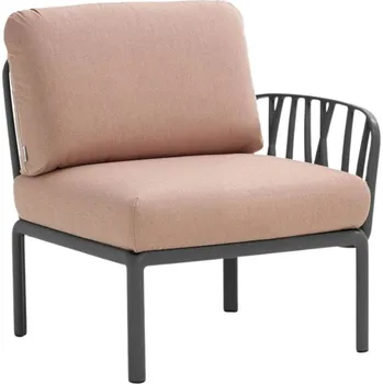 Zahradní sestava Nardi Růžový látkový zahradní koncový modul Komodo s tmavě šedou podnoží