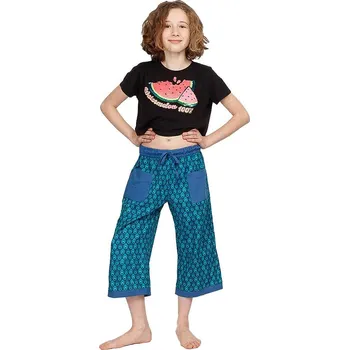 Dívčí kalhoty Tříčtvrteční bavlněné kalhoty Peacock, Sittar 2-4 roky