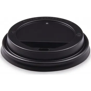 Jednorázové nádobí Víčko vypouklé, černé (PS) pro Ø 90 mm - XL/L420ml 76299