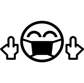 Samolepicí dekorace na vozidlo Samolepka fuck roušky na auto a motorku, tuning nálepka (5250)