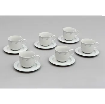 Šálky a podšálky, český porcelán, 165 ml, Opal, klásky, 6 ks, Thun 1794